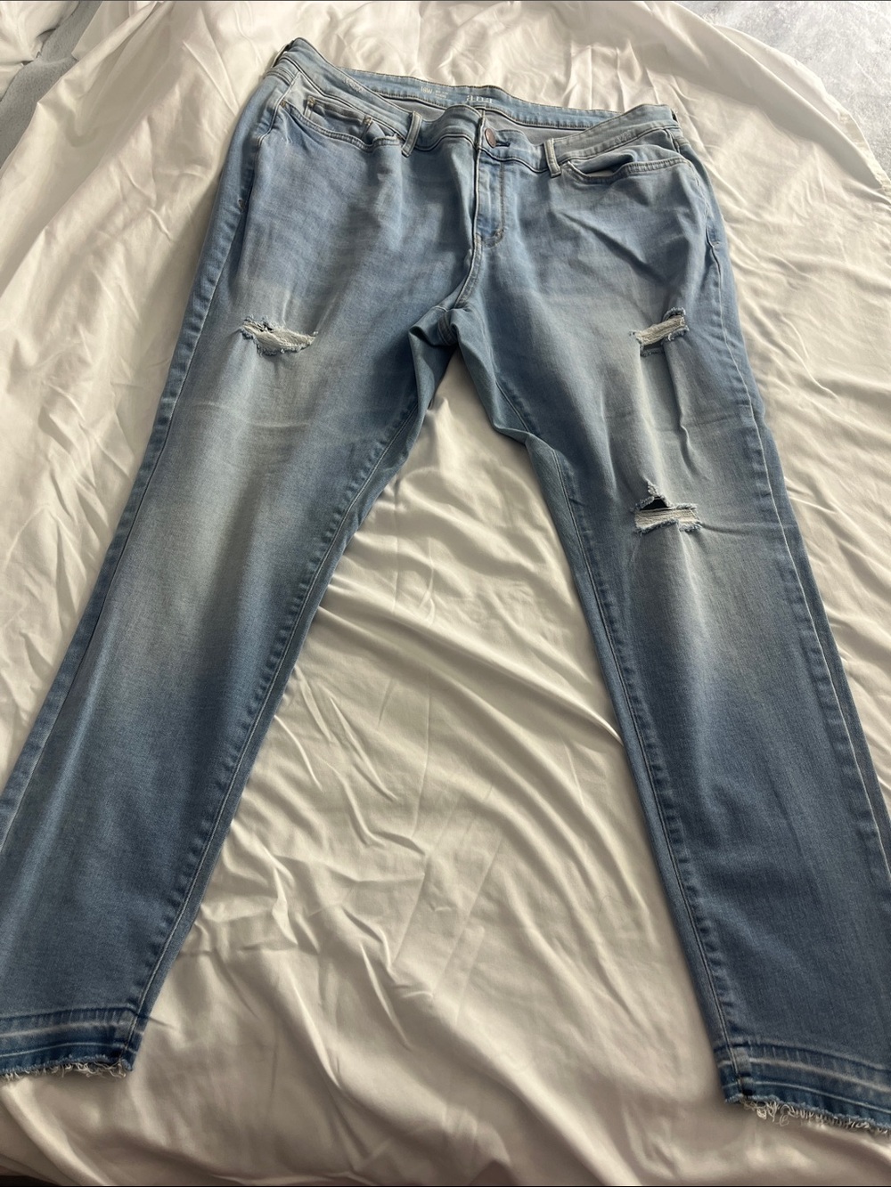 a.n.a Light Blue Distressed Skinny Jeans